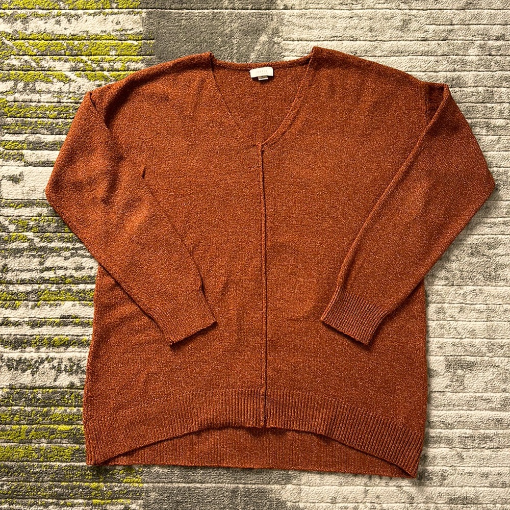 a.n.a. Womens V-Neck Sweater Rust Orange Size Small Perfect Condition!!